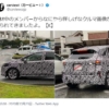 フルモデルチェンジ版・日産の新型ノートの開発車両が目撃に。グレードは上位Xで16イ