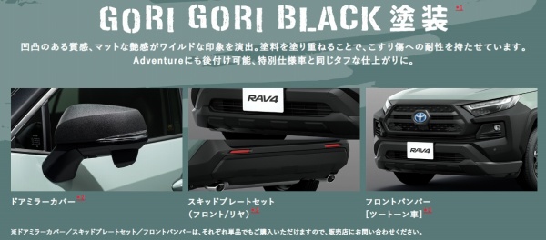 新車外し】RAV4 50系 GORI GORI ブラック塗装スキッドプレート-